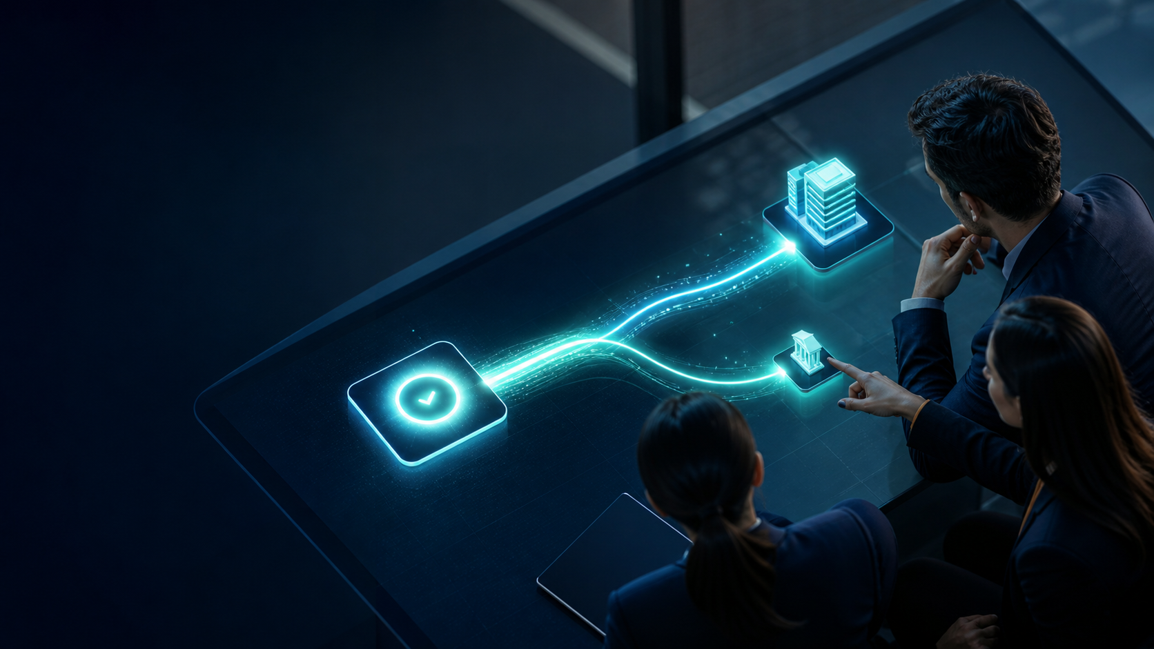 Fluxo digital dividindo automaticamente um pagamento entre empresa e recolhimento tributário